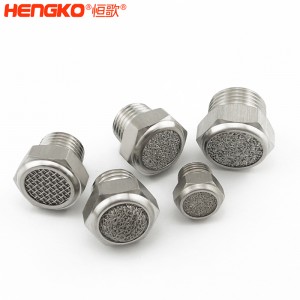 專業(yè)定制燒結不銹鋼平頭錐形消聲器工業(yè)除塵消音降噪氣動元件，應用于鼓風機