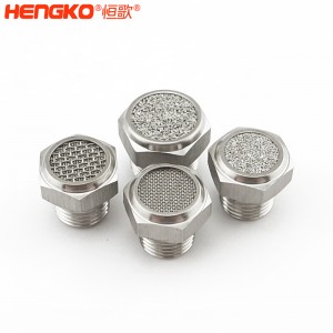 廠家直銷316不銹鋼燒結(jié)消聲器耐高溫降噪，粉末燒結(jié)氣動(dòng)元件可按需定制