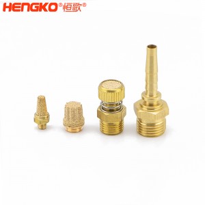 恒歌定制不銹鋼/銅粉氣動(dòng)元件消音器_消音濾芯降噪耐高溫，應(yīng)用于真空泵