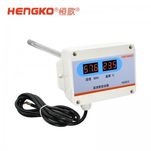 RS485 法蘭探頭 有顯-HG803-3W8P-12管道式溫濕度變送器