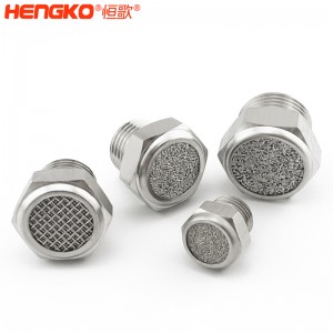 廠家直銷316不銹鋼燒結(jié)消聲器耐高溫降噪，粉末燒結(jié)氣動(dòng)元件可按需定制